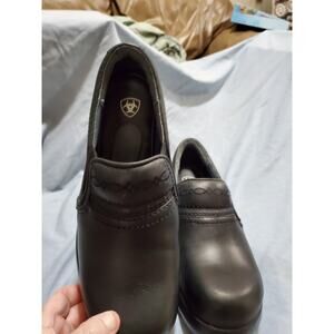 Ariat Women’s Black Leather Static Dissipating Slip-On Shoes Size 8B